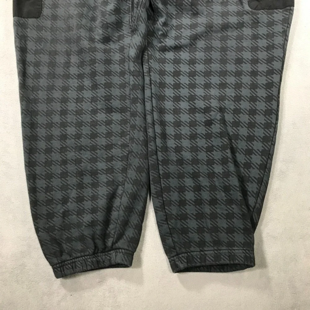 Adidas Sweatpants Joggers Mens 2XL XXL Blue Black Plaid R.Y.V. Reveal Your Voice